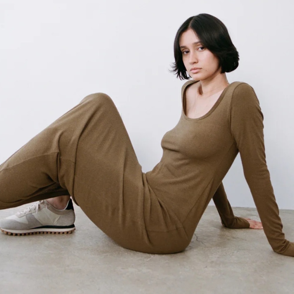 Ozma Claudia Dress Raw Silk Small — Coffee ☕️